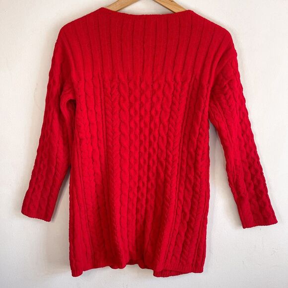 J. Jill Red Cable Knit Sweater Size XS - Picture 5 of 7